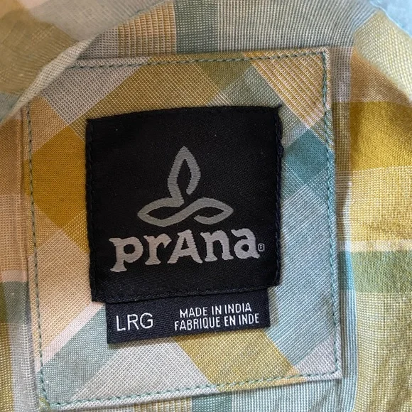 PrAna men's plaid cotton short sleeve shirt size large *PRICE REDUCED* - Picture 3 of 5